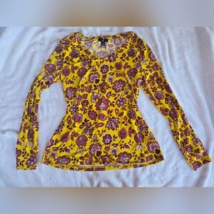 Jason Wu Floral Yellow and Red Women's Top Xs